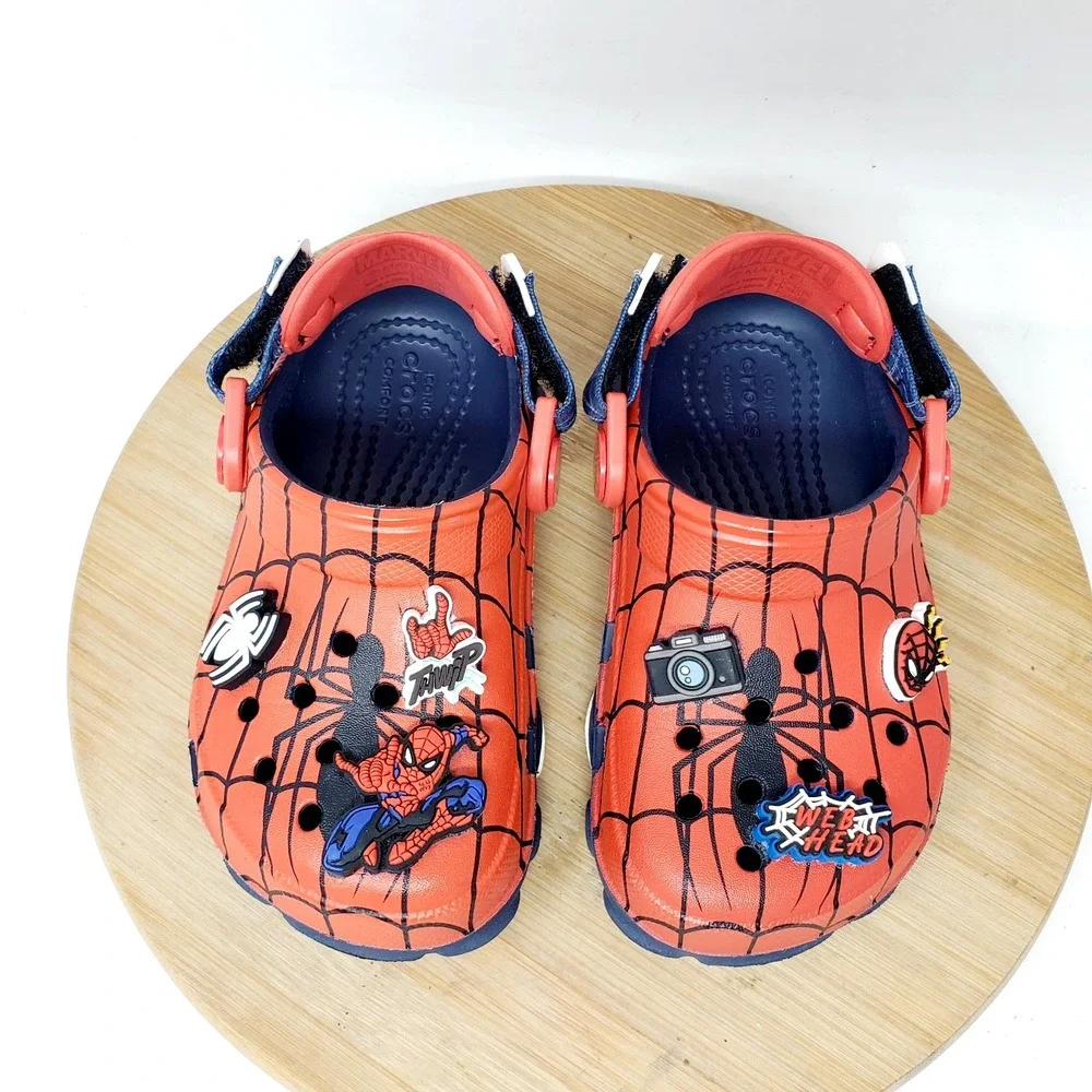 Crocs Spiderman Sandals Kids 8 Red Blue Marvel All Terrain Clog Boys Girls Shoes